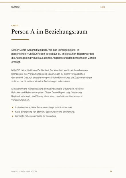 Echte Vorschauseiten des NUMEIQ LOVE Demo Reports 3