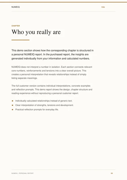 NUMEIQ YOU Demo Report · Page 4