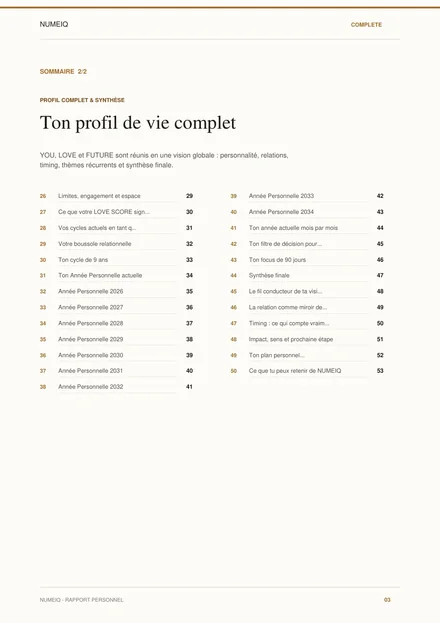 Vraies pages de prévisualisation du rapport démo NUMEIQ COMPLETE 3