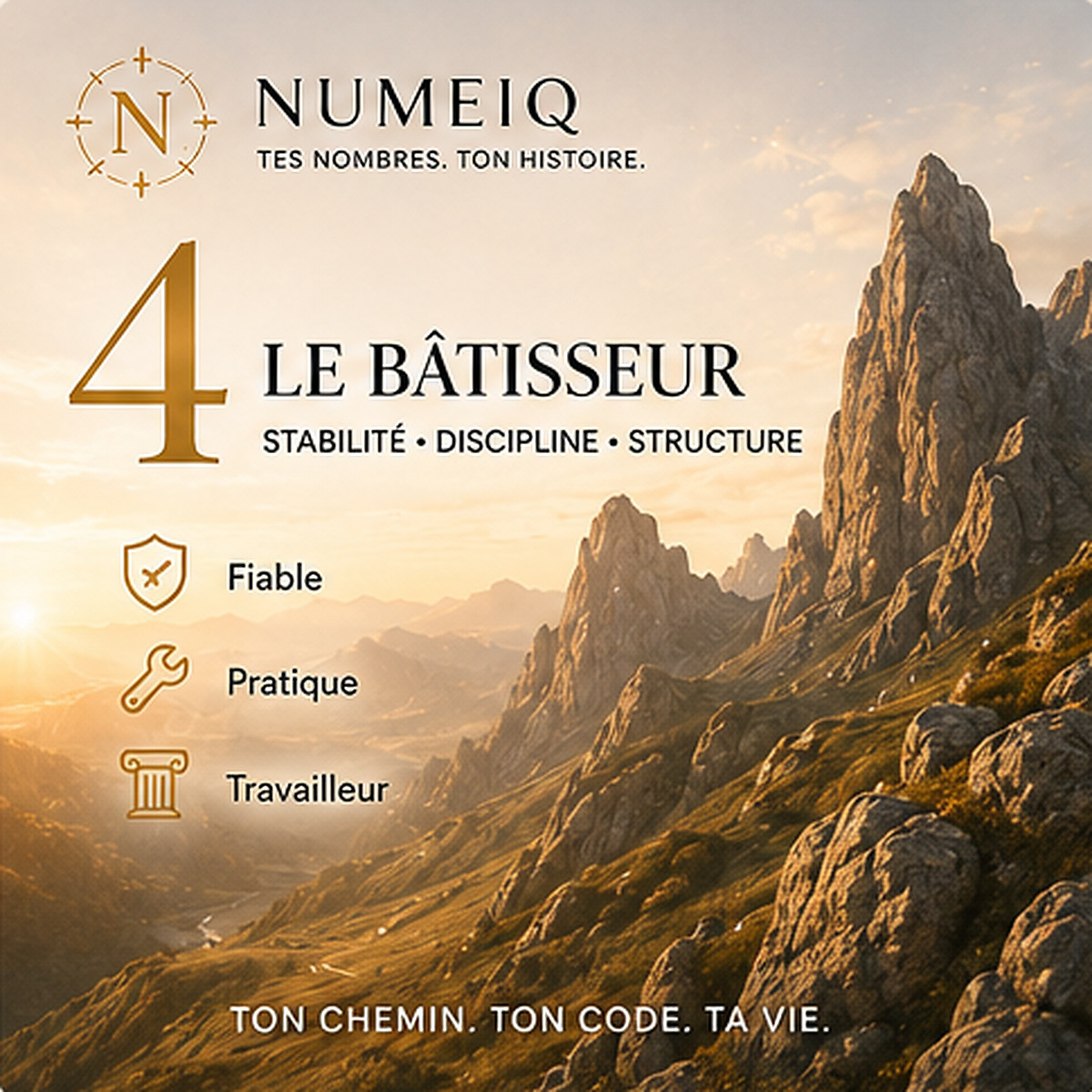 Chemin de vie 4 – LE BÂTISSEUR